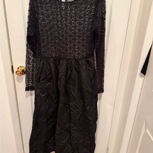 Never Fully Dressed Black Lace & Satin Formal Dress for Girls